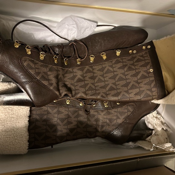 Michael Kors Brown Lace-Up Boots - Picture 7 of 12